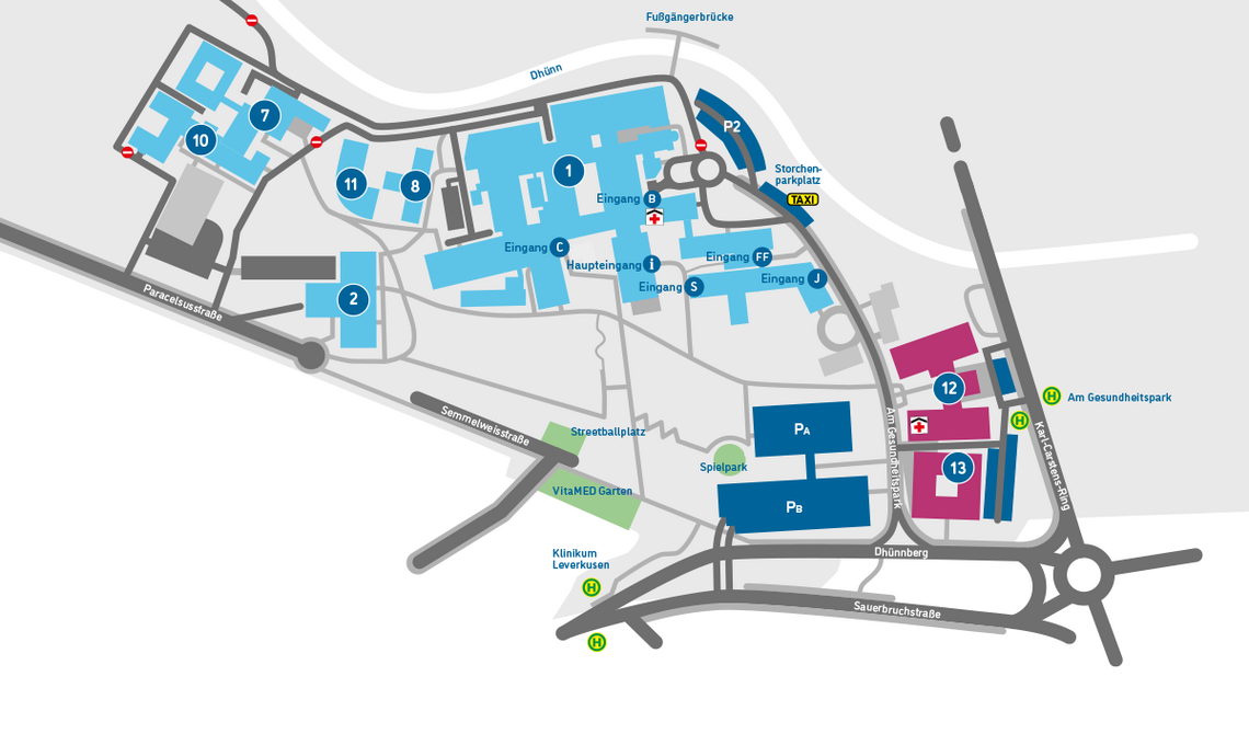 Klinikum Leverkusen Lageplan