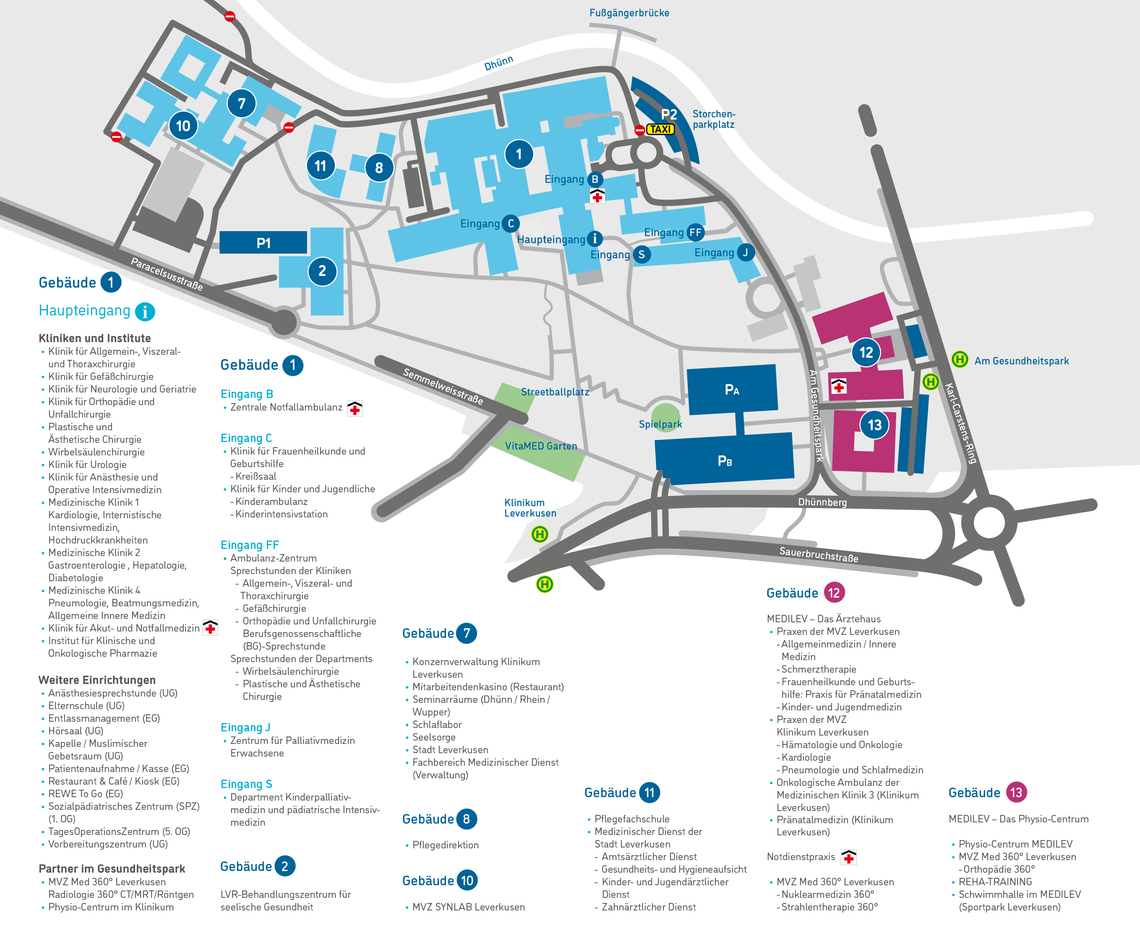 Klinikum Leverkusen Lageplan