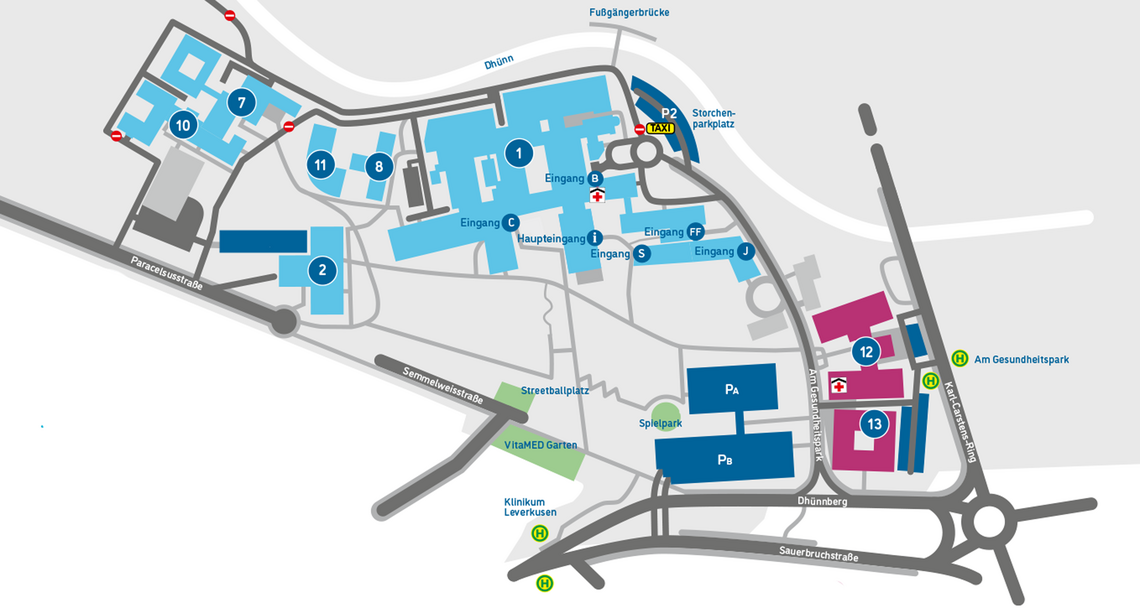 Klinikum Leverkusen Lageplan