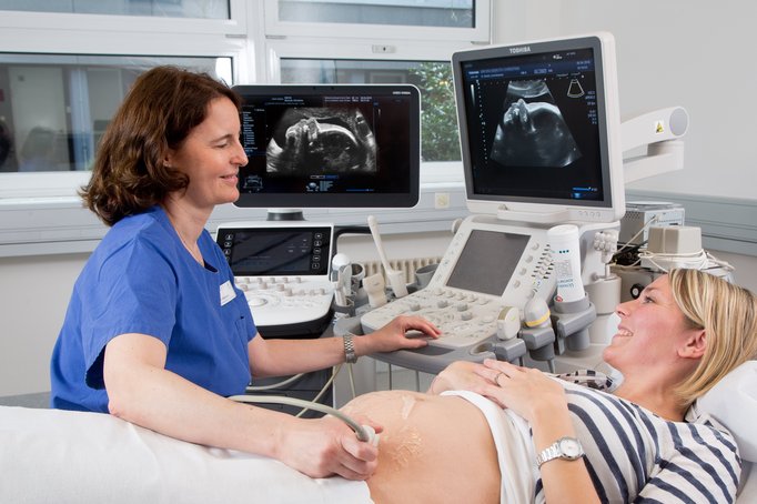 Obstetric ultrasound examination in a clinic