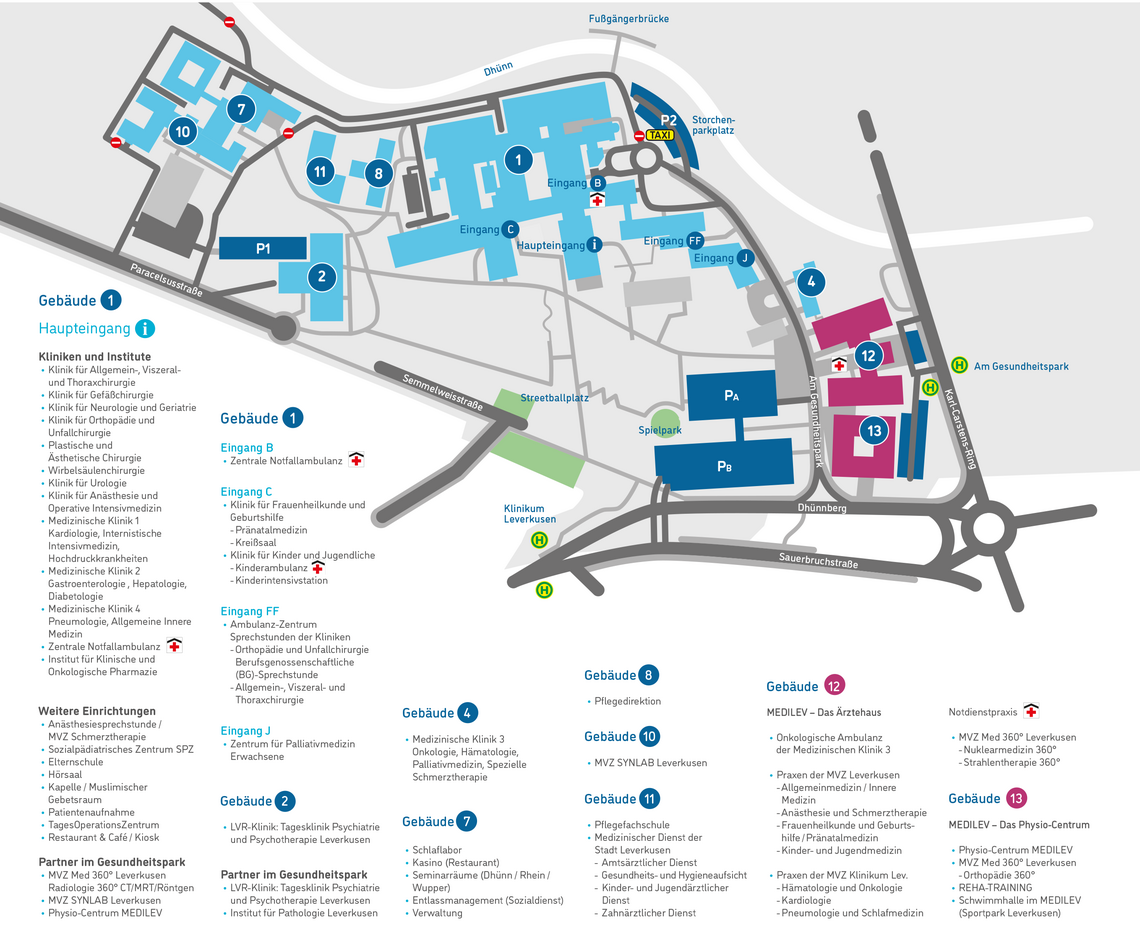 Klinikum Leverkusen Lageplan