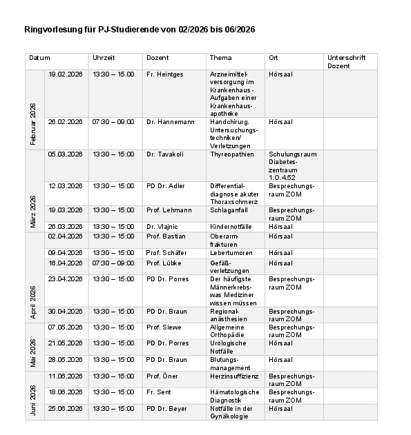 Ringvorlesungen 1. Halbjahr 2026